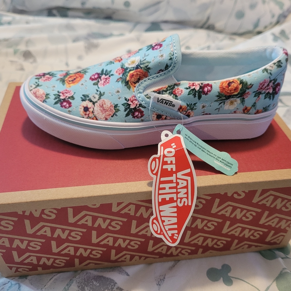 Girls "Garden Floral" VANS NWT sz 1.5